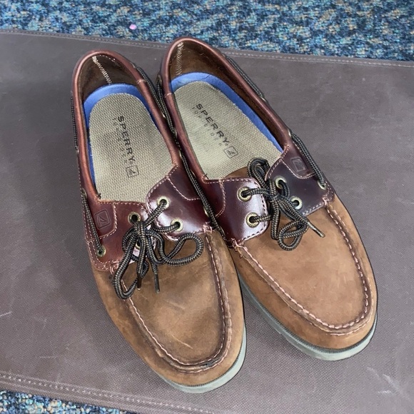 SPERRY TOP-SIDER MEN'S LEEWARD BROWN BOAT SHOES Size 10 - Picture 2 of 9